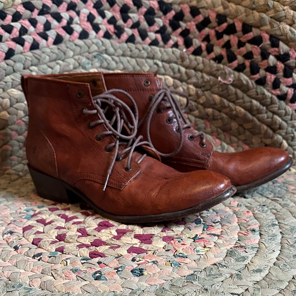 Frye Brown Leather Ankle Boots